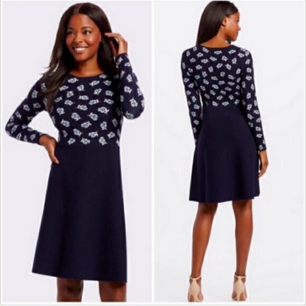 Draper James Navy Blue Knit Sweater Dress